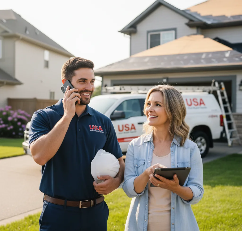 USA Roof Repair Experts customer support in Haskell